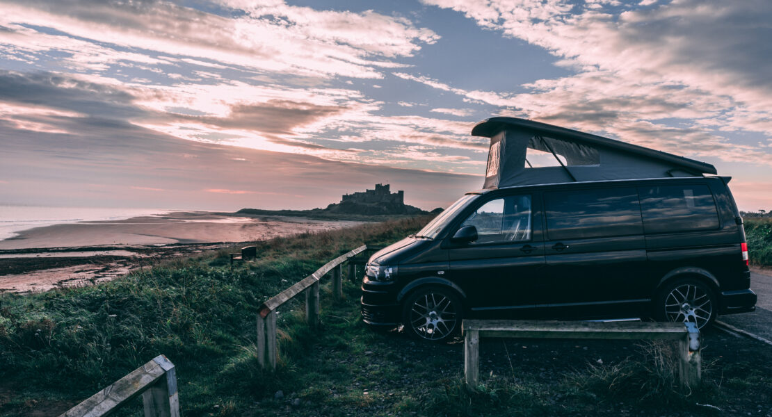 campervan looking over the beach