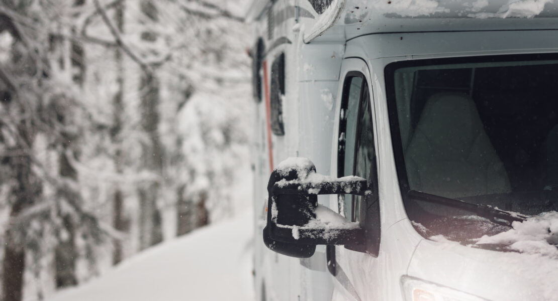 motorhome in the snow