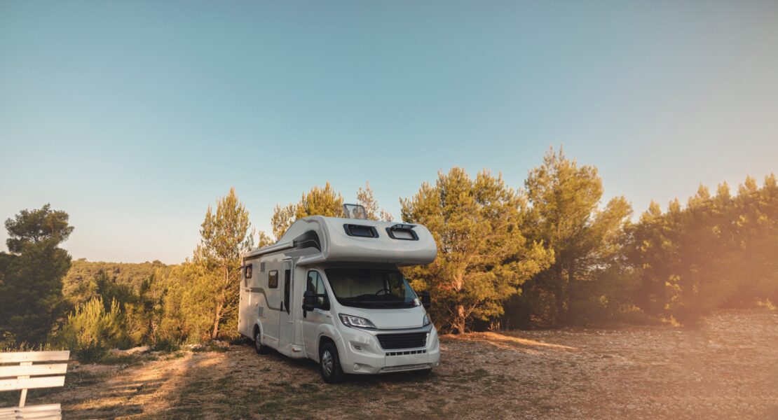 motorhome in a field